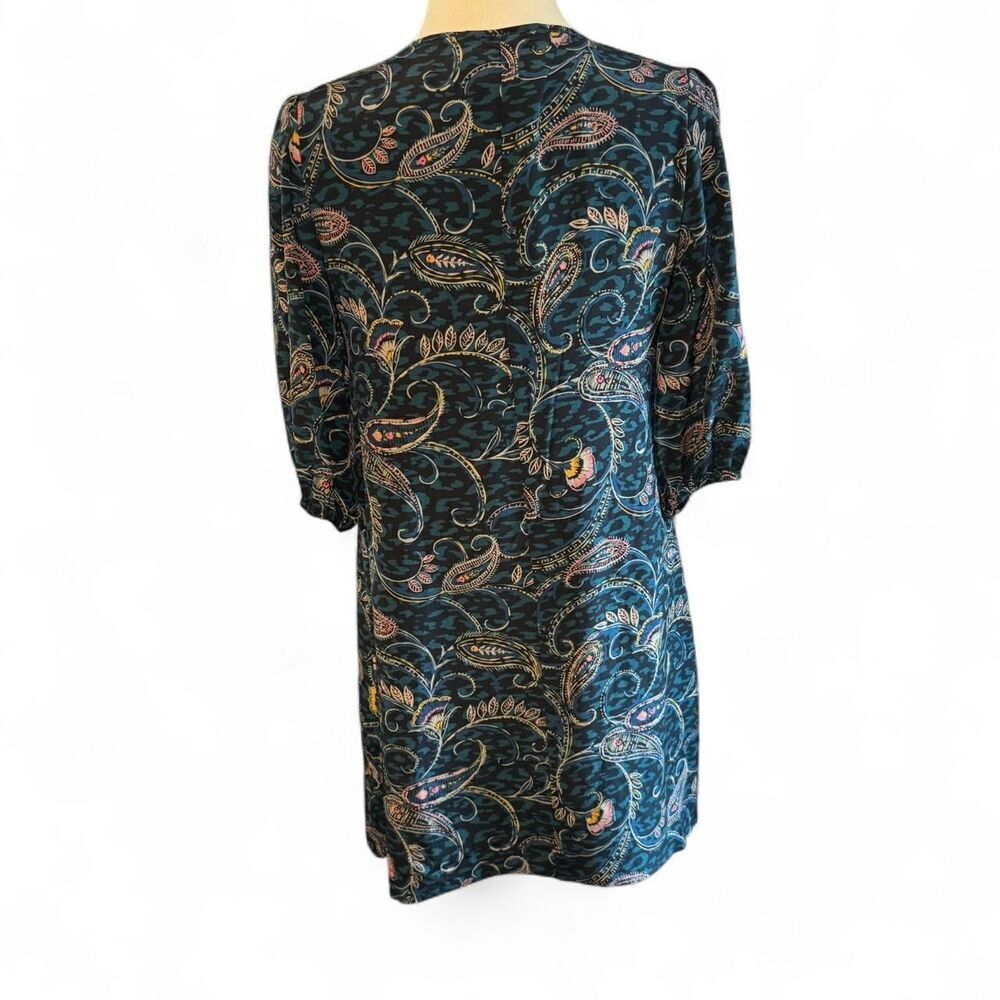 Johnny Was Jade Women's Marzanna Green Paisley Mini 100% Silk Dress XS - Picture 5 of 8